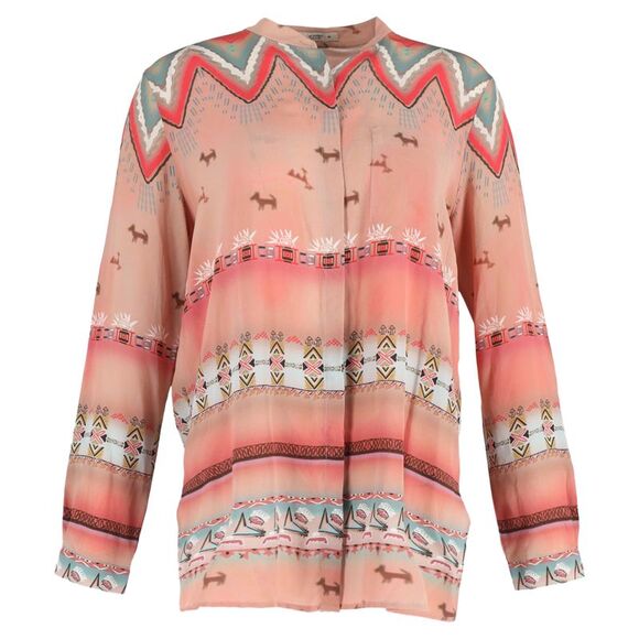 Etro Printed Long Sleeve Blouse in Multicolor Cotton
